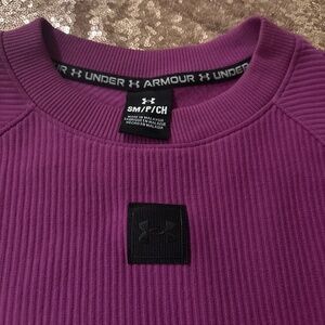NWOT Under Armour Magenta Ottoman Fleece Crew Side Zip, Very Loose Fit msrp $100